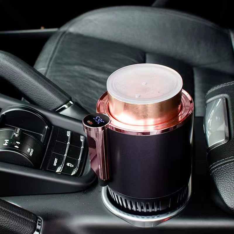 Hot and Cold 2 in 1 Car Accessories 12V Smart Fast Cooling and Heating Smart Hot and Cold Cup Holder Trash Can for Car