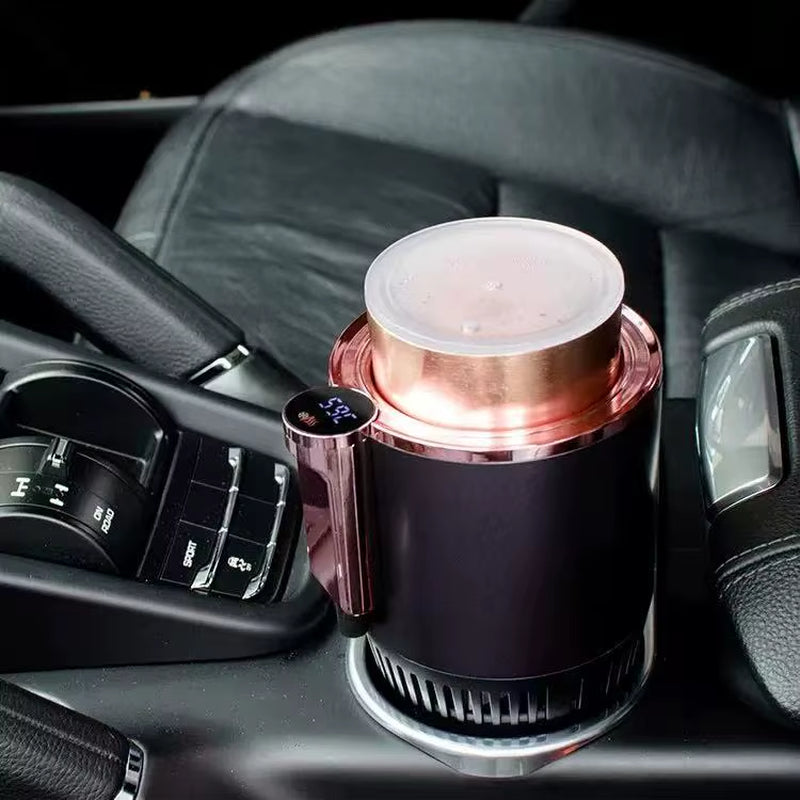 Hot and Cold 2 in 1 Car Accessories 12V Smart Fast Cooling and Heating Smart Hot and Cold Cup Holder Trash Can for Car